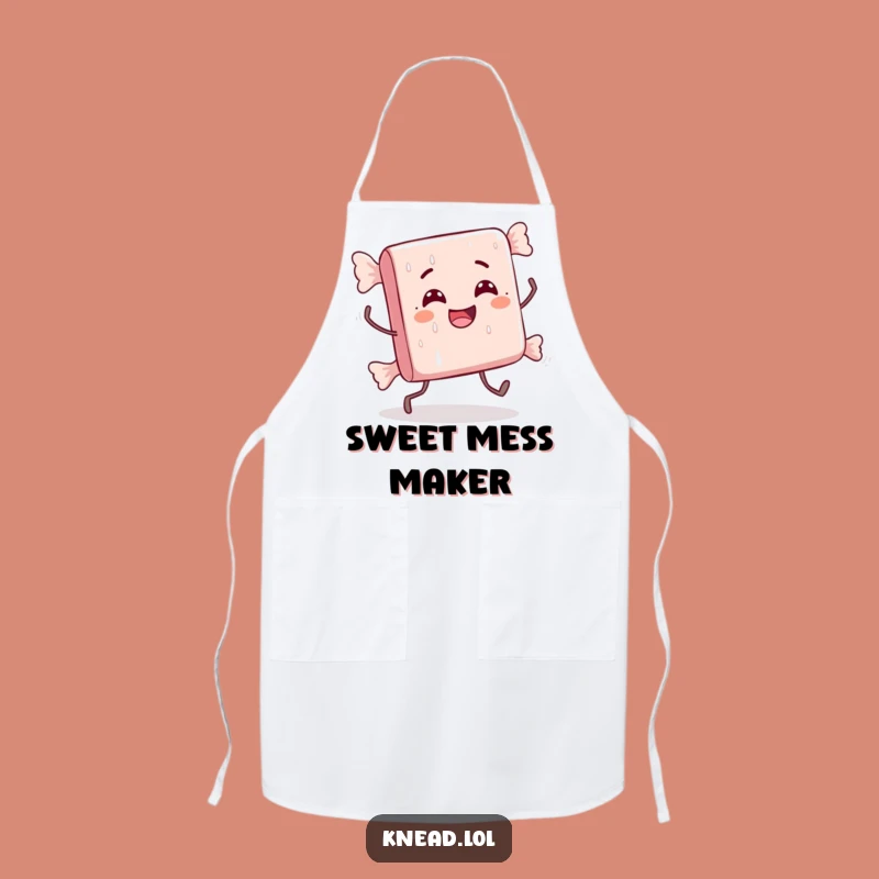 Funny Candy Bar Apron: Stumbling Chef Character, Kitchen Fun Gift