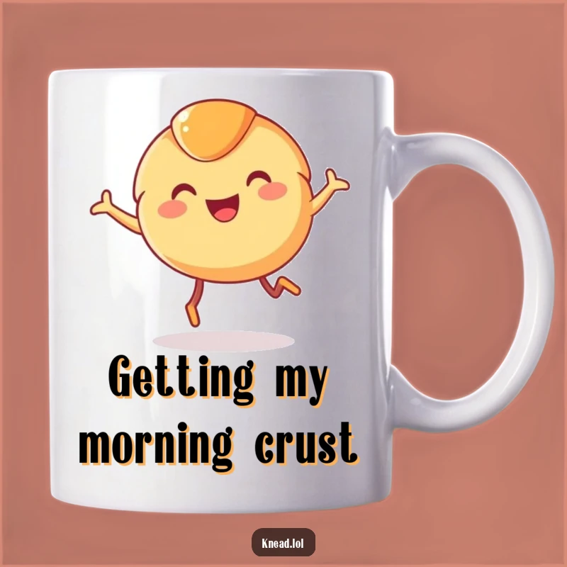 Funny Croissant Legs Mug: Joyful Baked Pastry Character, Perfect Humorous Gift Idea