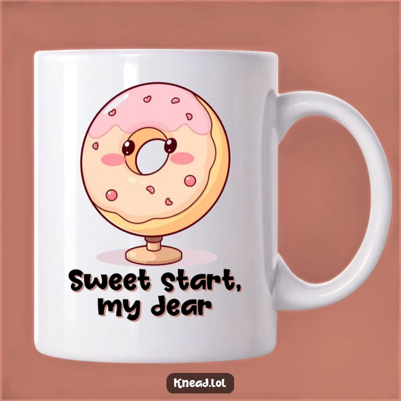 Funny Spinning Donut Mug - Blushing Treat Character, Perfect Hilarious Funny Gift