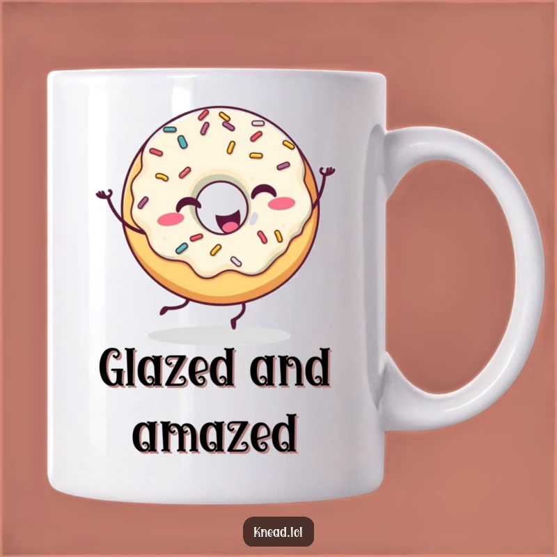 Funny Happy Donut Mug: Dancing Sprinkles Pastry, Perfect Humorous Gift for Joy