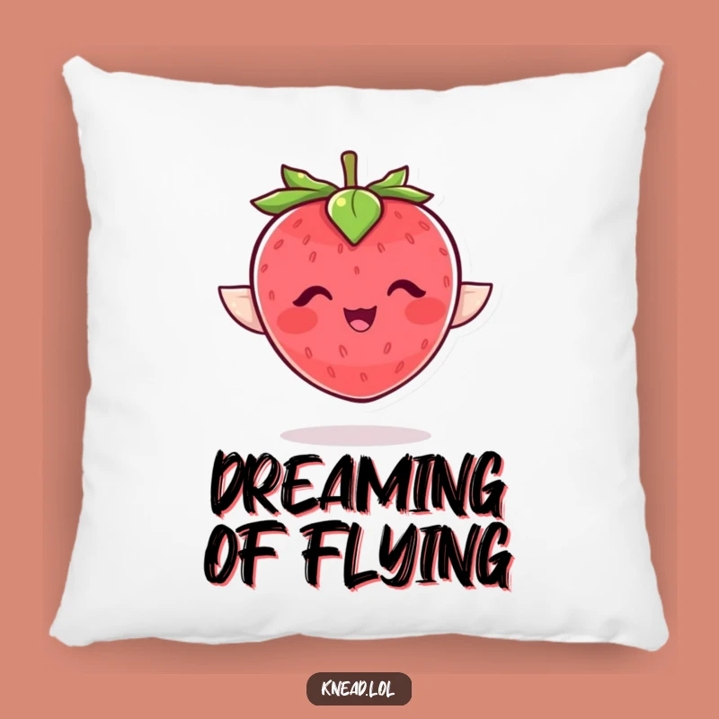 Funny Giggling Strawberry Pillow - Cozy Joyful Fruit Character Cushion, Sweet Funny Gift