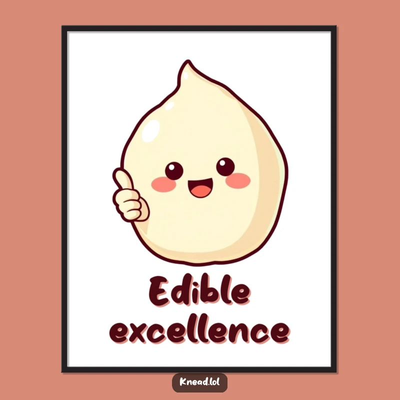 Funny Puffy Pastry Digital Art: Cheerful Baker Character, Perfect Humorous Decor