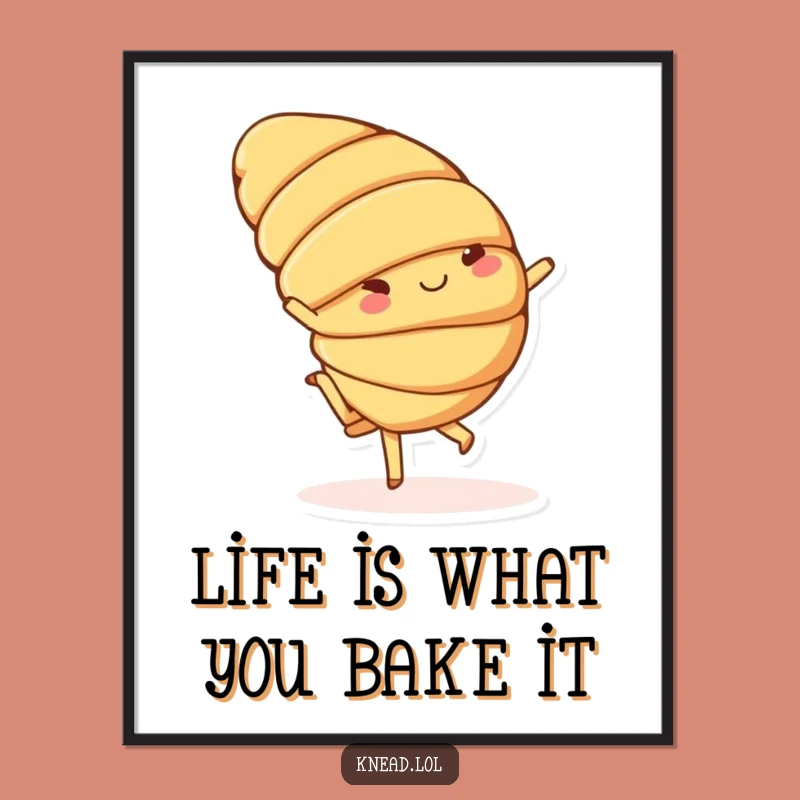 Funny Free Printable Croissant Wall Art: Cartwheeling Pastry for Whimsical Decor