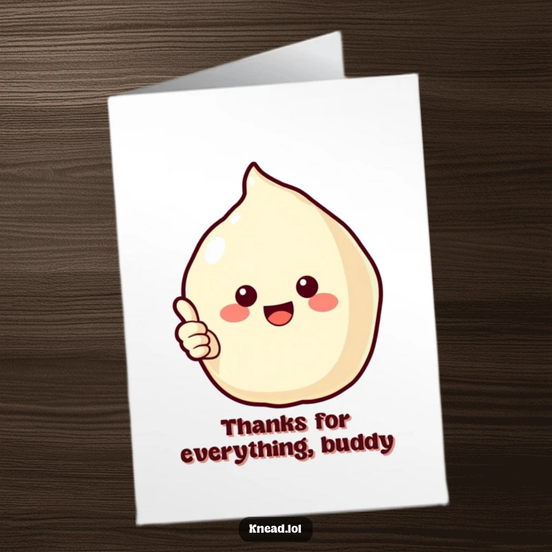 Funny Free Printable thank you card showing a cheerful pastry giving a thumbs up, a delightful downloadable gift.