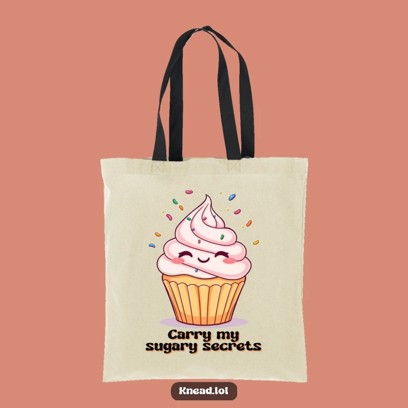 Funny Winking Cupcake Tote Bag: Juggling Sprinkles Design, Practical Humorous Accessory