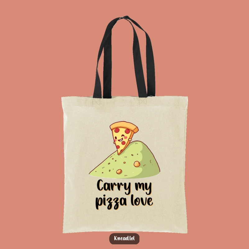 Funny Pizza Slice Tote Bag: Rolling Downhill Design, Practical Humorous Accessory